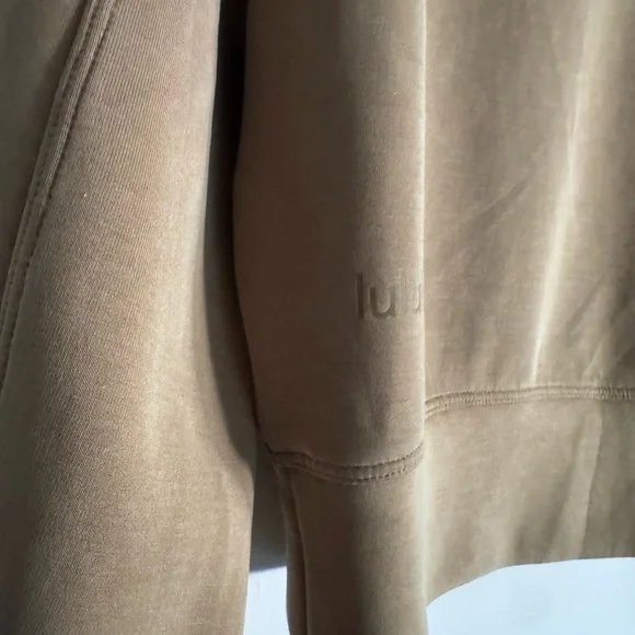 lululemon Cropped Crewneck Sweatshirt – Soft Stretch Fleece – Neutral Brown - Picture 3 of 4